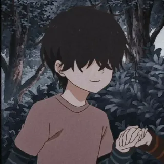 🎆 Anime, Menino, Desenho animado, Retrato, De mãos dadas telegram sticker