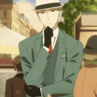 💙 Loid Forger Spy x Family Anime, Szpieg, Mężczyzna, Garnitur, Kapelusz, Spy x Family telegram sticker