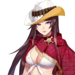 👙 anime, cowgirl, sheriff, hat, bikini whatsapp sticker