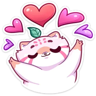 ❤️ kot, serca, miłość, słodki, zwierzę, naklejka whatsapp sticker