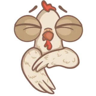 🥸 galinha, pássaro, animal, sonolento, desenho animado telegram sticker