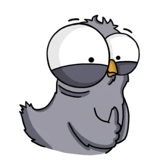 👍 oiseau, dessin animé, animal, pigeon, drôle, mignon telegram sticker