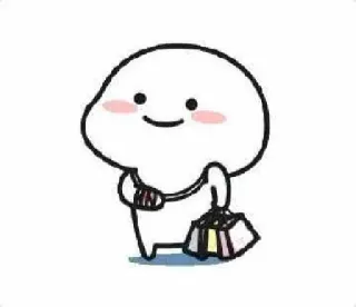 🚶‍♀ imut, belanja, kartun, karakter, menggemaskan whatsapp sticker