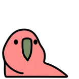 😎 นก, สีชมพู, น่ารัก, นกแก้ว, สัตว์, การ์ตูน, สติกเกอร์ telegram sticker