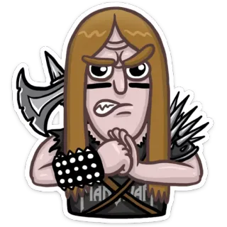 💪 Dibujos animados, Guerrero, Armadura, Batalla, Hacha telegram sticker