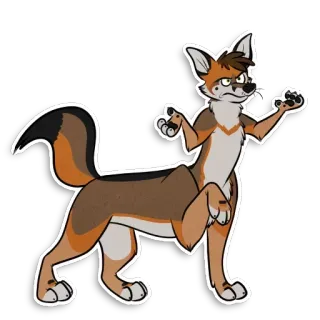 😠 Furry, Anthro, Kojote, Tier, Charakter, Sticker telegram sticker