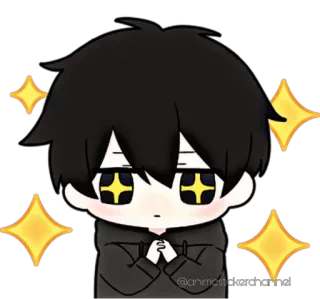 🤩 anime, cute, sparkle, character, boy whatsapp sticker