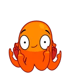 😃 ปลาหมึก, นิ้วกลาง, หยาบคาย, การ์ตูน, ท่าทาง, ดูถูก telegram sticker