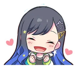 🌟 Anime, Chibi, Fofo, Menina, Feliz, Brilhos whatsapp sticker