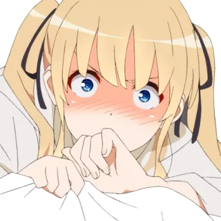 😧 Anime, Fille, Mignon, Rouge, Kawaii whatsapp sticker