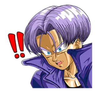 ‼ Trunks Dragon Ball Z Trunks, Dragon Ball Z, Anime, Manga, Personaggio, Adesivo, Punto esclamativo telegram sticker