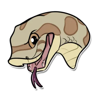 😣 animal, serpiente, reptil, dibujo animado whatsapp sticker