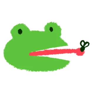 😶 rana, animale, anfibio, insetto, cartone animato, mosca, verde, carino whatsapp sticker