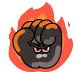 😡 vuist, boos, cartoon, emoji, hand, uitdrukking whatsapp sticker