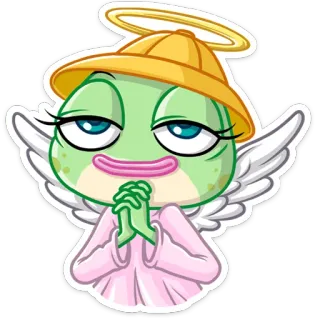 😇 ангел, мультик, нимб, милый, каваи, стикер, очаровательный telegram sticker