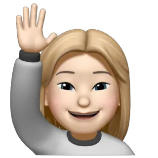 ✏️ Emoji, Acenando, Mulher, Cabelo loiro, Gesto de mão, Saudação, Amigável telegram sticker