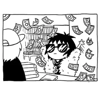 😎 money, cartoon, rich, cash, sunglasses, dollars telegram sticker