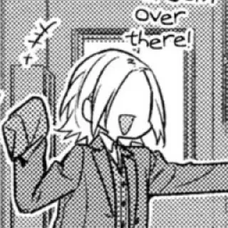 💭 over there! アニメ, マンガ, 興奮, 幸せ, 指差し telegram sticker