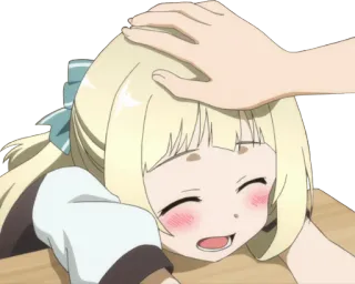 🤲 Anime, Fille, Tapoter, Tête, Joyeux telegram sticker