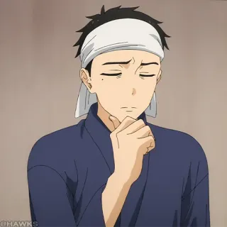 🎎 animé, pensif, réfléchi, masculin, japonais telegram sticker