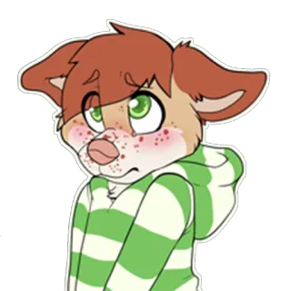 🤗 furry, anthro, cartoon, cute, animal, character, illustration telegram sticker