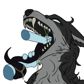 😛 wolf, bong, drug, animal, cannabis, marijuana, sticker, cartoon telegram sticker