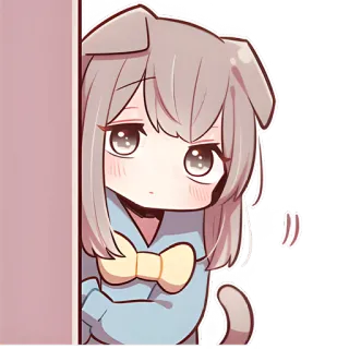 😶 狗, 动物, 可爱, 动漫, 女孩, 卡哇伊 whatsapp sticker