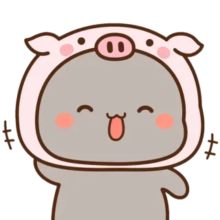 😅 Cartoon, Schwein, Tier, Süß, Fröhlich, Kawaii telegram sticker