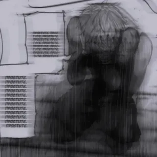 🖤 ПРОСТИТЕ sad, crying, apology, anime, manga whatsapp sticker