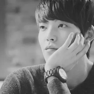 ➿ man, Koreaans, knap, acteur, horloge whatsapp sticker