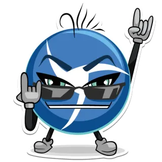 ✌️ Emoji, Mascote, Legal, Óculos, Rock on, Personagem telegram sticker