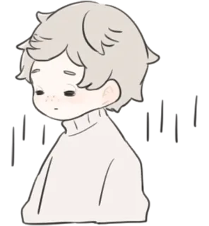 😑 Cartoon, Figur, Junge, Traurig, Illustration, Aufkleber telegram sticker
