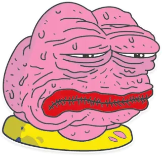 😑 Pepe the Frog pepe, sapo, meme da internet, meme, triste, rosa, desenho animado telegram sticker