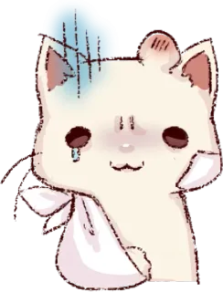 😓 cat, injured, sad, cute, animal, sticker telegram sticker