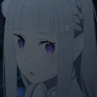 🤍 Emilia Re:Zero Anime, Elfo, Femmina, Carino, Personaggio, Re:Zero telegram sticker