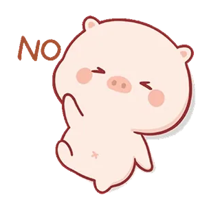 ⭐ NO pig, cute, animal, cartoon, no whatsapp sticker
