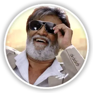 😎 rajinikanth, actor, indian cinema, sunglasses, portrait, celebrity telegram sticker