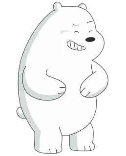 😂 Ice Bear We Bare Bears cartoon, bear, white, ice bear, happy telegram sticker