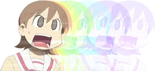 😱 Nano Shinonome Nichijou Anime, Shock, Sorprendido/a, Exagerado/a, Colegiala whatsapp sticker
