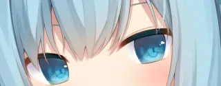 😒 Anime, Mắt, Xanh dương, Cô gái telegram sticker