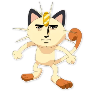 😶 Meowth Meowth, Pokémon, Anime, Śmieszne, Meme telegram sticker