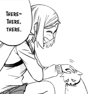 👋 THERE~ THERE, THERE. Манга, Комфорт, Кот, Питомeц, Сочувствие, Там, Трогательно, Мультфильм telegram sticker