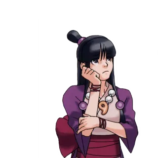 🤔 Maya Fey Ace Attorney anime, maya fey, ace attorney, character, video game telegram sticker