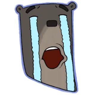 😭 crying, sad, bear, emotion, cartoon telegram sticker