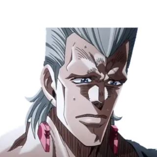 😔 Jean Pierre Polnareff JoJo's Bizarre Adventure anime, jojo, polnareff, personaggio telegram sticker