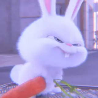 🐰 Snowball The Secret Life of Pets rabbit, bunny, carrot, animal, pet, cartoon, movie whatsapp sticker