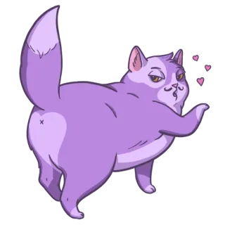 😘 cat, sticker, cartoon, humor, animal telegram sticker