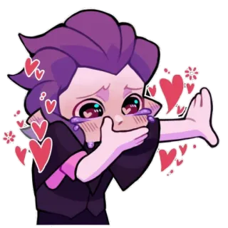 🥰 amour, coeurs, pleurer, dessin animé, affection, personnage telegram sticker