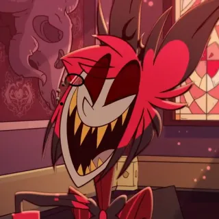 😂 Alastor Hazbin Hotel Alastor, Hazbin Hotel, sonriendo, demonio, animación whatsapp sticker