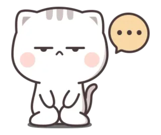 🍼 chat, animal, mignon, expression, humeur, penser, dessin animé telegram sticker